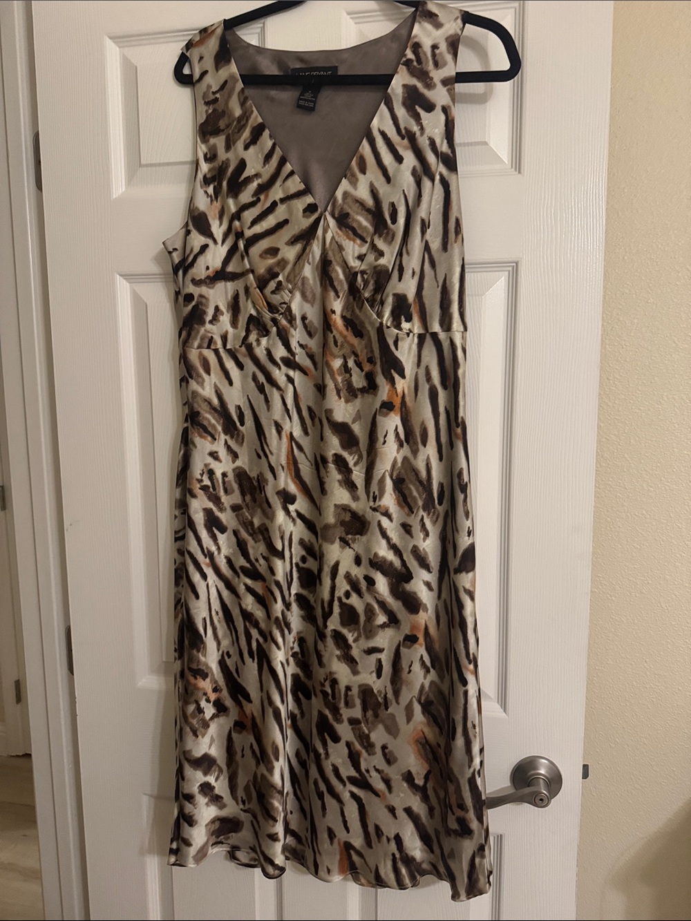 Lane Bryant Neutral Animal-Print V-Neck Dress